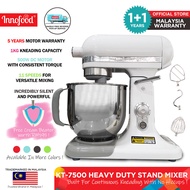 (OFFICIAL STORE) Innofood KT-7500 Heavy Duty Professional 7.0 Litres (7L) Stand Mixer RED/WHITE/PINK