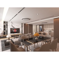 3D MODEL (3ds max + Vray render) Modern Contemporary Living, Dining & Kitchen Interior