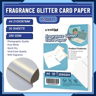 Glitter Card Paper A4 250gsm Fragrance Craft Paper 20 Sheets Creative Cardstock