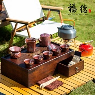 Outdoor Tea Set Set Portable Stove Kettle Multifunctional Storage Box Travel Complete Set Kung Fu Tea Set with Tea Tray