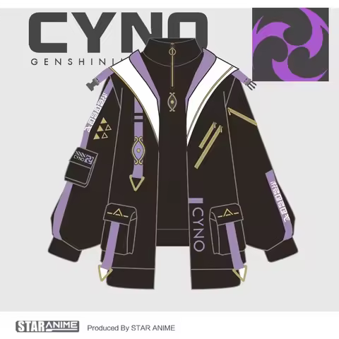 Harajuku Casual Wear Hoodie Sweatshirt Jacket Genshin Impact Cyno Hooded Pants Costume Anime Game Cy