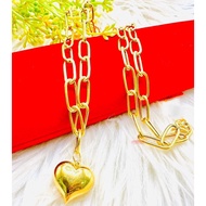 Set Rantai Leher Emas Bangkok Persis Cop 916