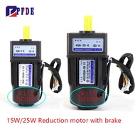 High Torque 15w 3RK15RGN-C 25w 4RK25RGN-C 220V AC Motor with Brake + 3GN 4GN Gearbox With Speed Cont
