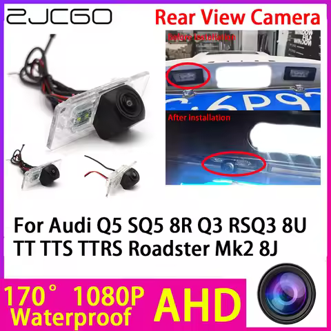 ZJCGO AHD 1080P Reverse Rear View Camera Night Vision Waterproof for Audi Q5 SQ5 8R Q3 RSQ3 8U TT TT