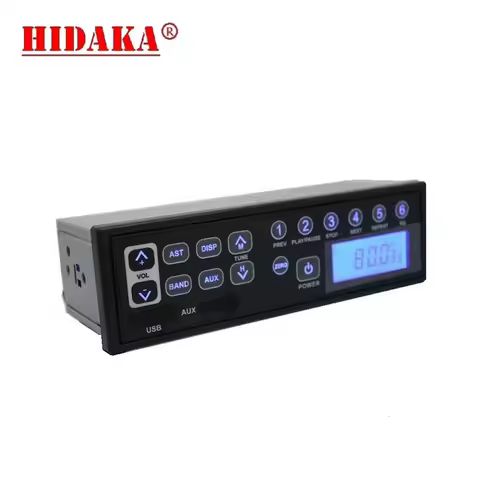 HIDAKA Japan Factory EXCAVATOR RADIO HI-M103 12V/24V AM FM Audio with USB AUX-IN LED FOR Komatsu Kob