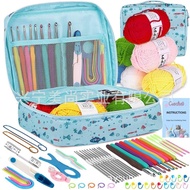 Yarn 6-Piece Set with Crochet 68 Crochet Set Beginner Set Crochet Accessories and Color Hook MLTJ