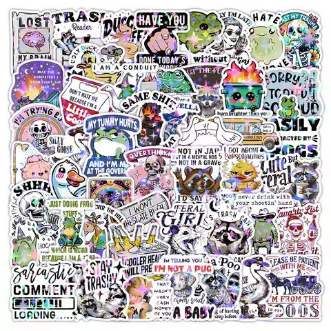 50pcs Cool Meme Phone Stickers Graffiti Decor DIY Handbook Guitar Skateboard Helmet Phone Case Water