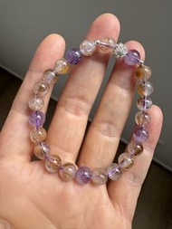 金牙多多紫鈦晶 $230❌👉$200 (期間限定優惠價 Limited-time offer) 手串手鏈 7.1-7.4mm， Amethyst Rutilated Quartz,Auralite-2