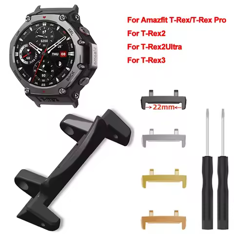 Metal Connector with Tool For Amazfit T-Rex 3 Screw Rod Watch Strap Adapter for T-Rex /T-Rex Pro/T R