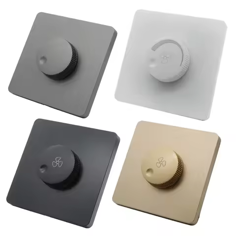220V Ceiling Fan Speed Control Switch Wall Button Dimmer Switch Stepless Speed