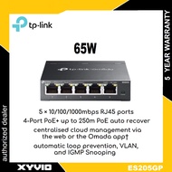 TP-LINK ES205GP Omada 5-Port Gigabit Easy Managed Switch with 4-Port PoE+