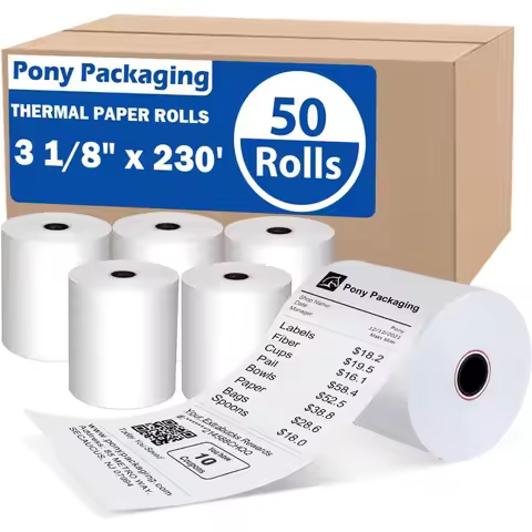 50 Rolls 3-1/8 x 230 Thermal POS Receipt Paper 55 GSM Premium