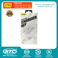 Baseus CCDX-C02 charger with MicroUSB port, max 2A - 1m cord, data transmission (White)