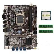 B75 BTC Mining Motherboard Set Support DDR3 Memory CPU LGA1155 8 GPU Graphics Card for Bitcoin BTC ETH GPU Mining Miner