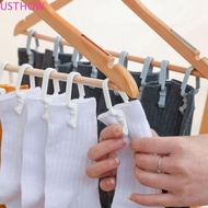 USTHOW 10 Pcs Clothes Pegs, Windproof Plastic Clothing Clip, Practical Small White/Grey Washing Pegs