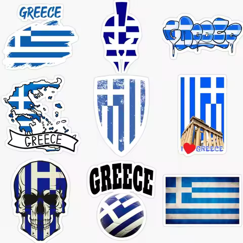 GR Greece Flag Map Creative PVC Car Stickers for Car Bicycle Van Fridge Helmet Window Wall Decoratio