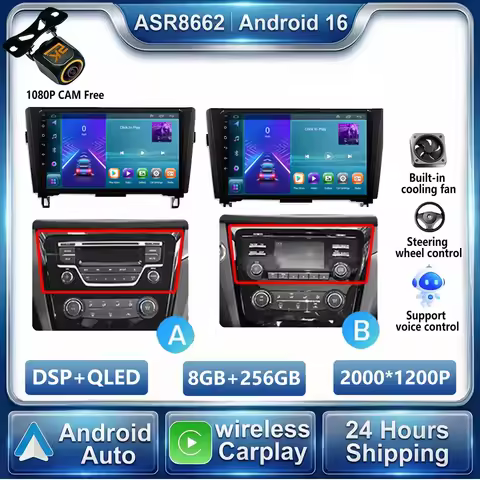Android 16 Car Radio For Nissan X-Trail Qashqai 2 J1T32 Qashqai J10 J11 2014 2015 2016 2017 2018 201