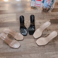 Women's sandals - 2-strap sandals with 7cm heel, guaranteed not to hurt your feet