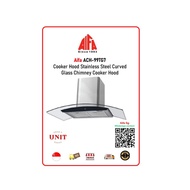 Kitchen Cooker Hood | Stainless Steel | Curved Glass Design Chimney Cooker Hood Aifa ACH-99TG7