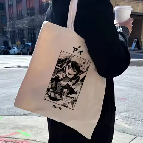 Oshi No Ko Anime Ai Hoshino Ai Ruby Akane Handbag Cloth Canvas Tote Bag Shopping Travel Women Eco Re