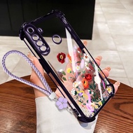 Callfire Shockproof Case For Realme 5 5S 5i C3 6i Case Spring and Autumn Flower Group Transparent Ph