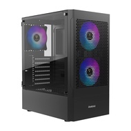GAMDIAS Gaming ATX Mid Tower PC Computer Case w/Tempered Glass, 3 Built-in 120mm ARGB Case Fans, Sup
