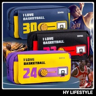 [HY] Student Pencil Case Large Capacity Basketball Pencil Case Pencil Box 篮球球星系列笔袋大容量笔袋铅笔盒文具 Bekas P