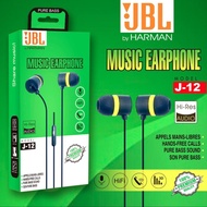 Handset / Headset / HF EarPods / HiFi Handsfree Earphone JBL J-12 ORIGINAL BY HARMAN FULL BASS+ SUPER MEGABIGBAS