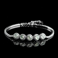 Burmese Jade Bracelets Certificate Bracelet White Gemstones Man Amulet Jadeite 925 Silver Bangles Je