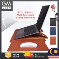 GMSHOP 13.3 Inch/15.4 Inch PU Leather Laptop Sleeve Case Multifunction Cooling Stand Laptop Bags 13 