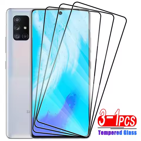 3-1Pcs Full Cover Tempered Glass For Samsung Galaxy A11 A21 A31 A41 A51 A71 A81 A91 Screen Protector