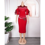 Halloween Elegant African Evening Dresses for Women 2025 Diamonds Ankara Dashiki Africa Clothing Dub