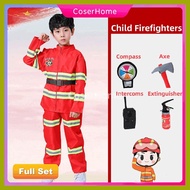 ◪ ▛ — Fireman Costume for Kids Boy Firefighter Career Guidance Suit Children Cosplay Uniform Christ