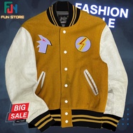 Jaket Onic Varsity 2022 Terbaru Kuning Kunyit Putih Dewasa Jumbo L M XL s xxl 4xl xxxxxl 3xl Bahan F