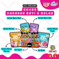 💛 Kombo Izzly Baby Food Makanan Bayi 6 Bulan Month Bubur Porridge Oat Barli Puri Puree Serbuk Perasa