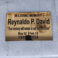 10x5 inch columbarium/LAPIDA acrylic(laser cut)die cut out/embossed