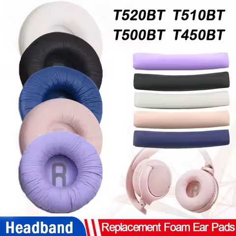 Replacement Headset Ear Pads Comfortable Foam Headband Soft Ear Cushions for JBL T520BT T510BT T500B