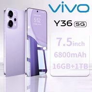 【ของแท้100%】2025 ใหม่ โทรศัพท์มือถือ VIV0 Y36 4G/5G Phantoms มือถือ 7.5“ HD+ รองรับ2ซิม Smartphone แ