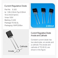 【CRD】5pcs/Pack E-202 IP:2.0mA(1.68~2.32mA) VK:2.3V PACKAGE: TO-9-2L MARK:E-202  In Stock