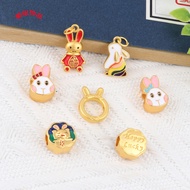 Vietnam Sand Gold Zinc Alloy Rabbit Series Accessories 2022 Benming Year Rabbit Pendant Rabbit Ring 