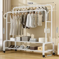 LG Rak Gantungan Baju Dengan Roda Rak Baju Estetik Minimalis Rak Baju Gantung Portable 150CM