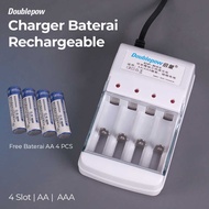 Doublepow 4-Slot Rechargeable Battery Charger AAAAA with 4 PCSAA - DP-B02