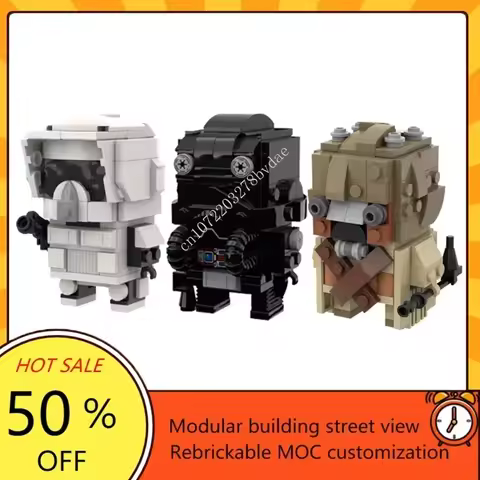 MOC Superhero Imperial Scout Trooper、Imperial TIE Pilot Tusken Raider headz Custom Puzzles Cartoon A