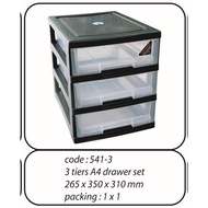TOYOGO 3Tiers Desktop A4 Drawer Documents Toys Stationery Organizer A4 Size Office 文具 办公收纳盒 (541-3)