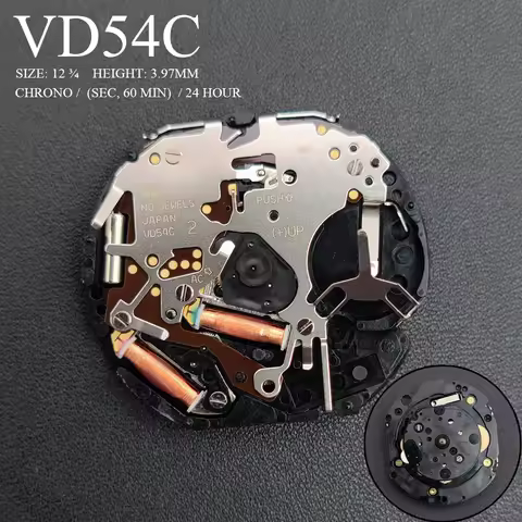 Japan Brand New Mechanism with Battery Inside VD Series Chrono Sec 60min 24 Hours VD54 VD54C Quartz 
