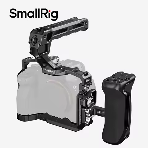 SmallRig Camera Cage Handle Grip 1/4" Expansion Holes Cold Shoe for Sony A7RV A7RIV A7IV A7SIII A1 3