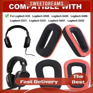 1 Pair Replacement Earmuffs Protein Leather/Mesh Fabric for Logitech G35 G930 G430 F450 for Logitech