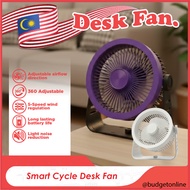 360° Adjustable Desk Fan, Powerful Airflow, Quiet & Energy Saving Kipas Meja 360° Boleh Laras & Angi
