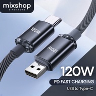 mixshop 120W PD Super Fast Charging Cable,USB To Type C Cable,1m/1.5m/2m [SG READY STOCK]