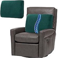 ROYALAY Lumbar Support Pillow for Recliner, Chair &amp; Couch, Memory Foam Back Support Pillow for Elderly-20"x14"x5" Extra Thick &amp; Supportive Backrest with Extension Straps for Ultra Comfort-Dark Green